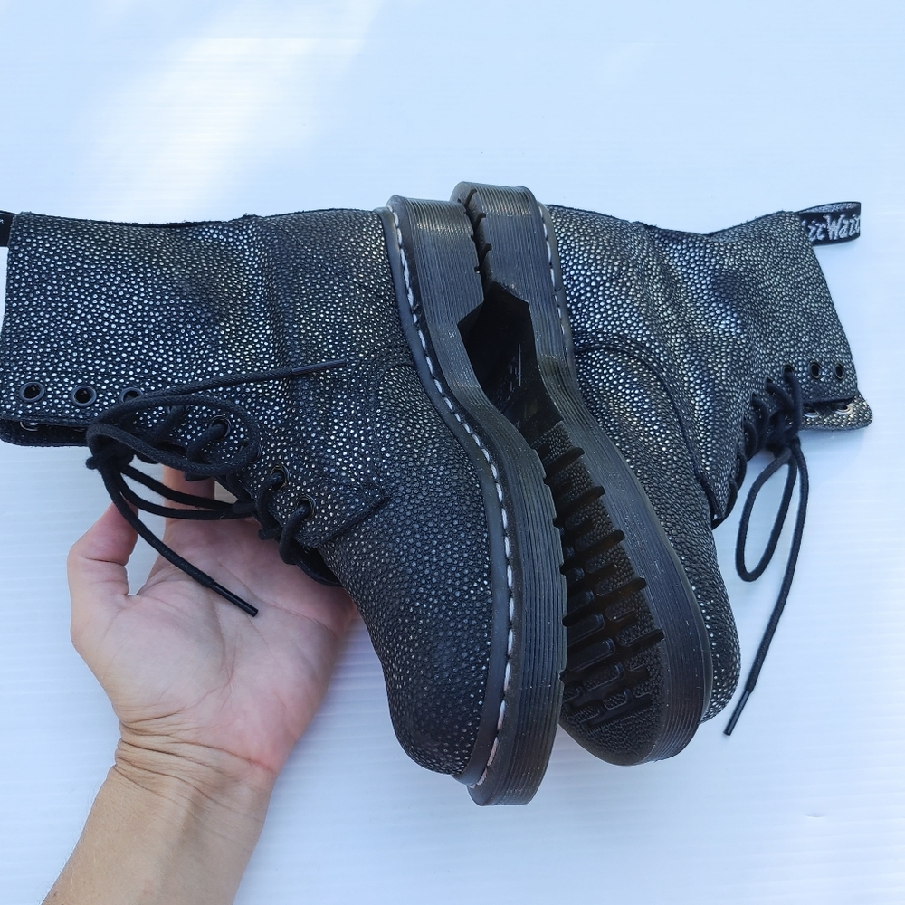 Doc Martens Pascal Black Sparkle Lace-Up Boots - image 3